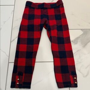 Janie and Jack Red and Black Checkered Leggings